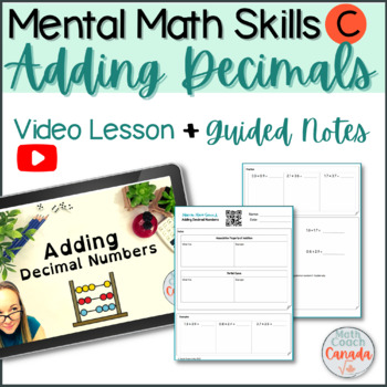 Preview of Adding Decimals { Level C } Video Lesson + Guided Notes