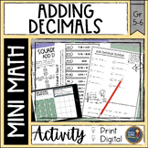 Adding Decimals Math Activities Puzzles and Riddle - Digit