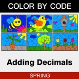 Adding Decimals - Spring Coloring Pages | Color by Code