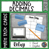 Adding Decimals Task Cards Havoc Math Relay Print and Digital