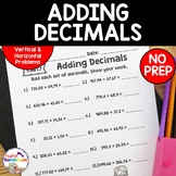 Adding Decimals Worksheets