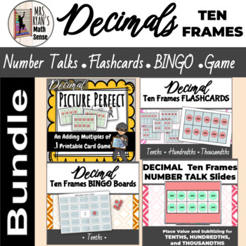 Preview of Adding Decimals and Decimal Place Value Ten Frames BUNDLE