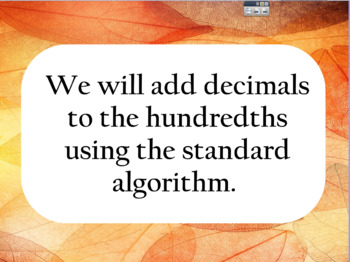 Preview of Adding Decimals to the Hundredths