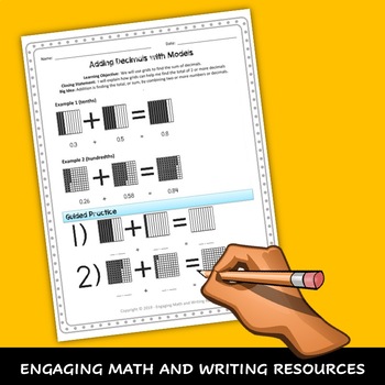 Adding Decimals with Models Worksheet + Home Practice | TpT