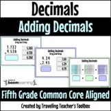 Adding Decimals with Models and without Models Boom Cards