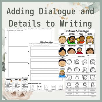 Preview of Adding Dialogue, Details, Feelings to Writing - Organizers & Posters - Narrative