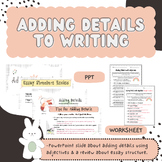 Adding Details to Writing Lesson and Worksheet | Adding De