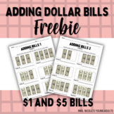 Adding Dollar Bills - Money Math Freebie