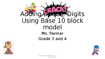 Preview of Adding Double Digits- Using Base 10 blocks