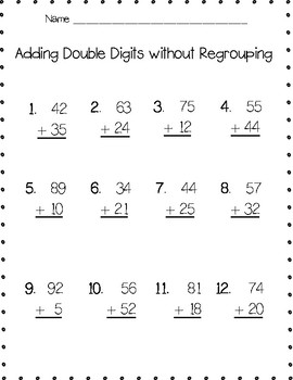 Adding Double Digits without Regrouping by APlus Teachers | TpT