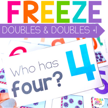 Preview of FREE Adding Doubles Facts Game | Doubles Plus 1 | FREEZE Movement Math Activity