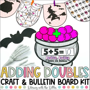 Preview of Adding Doubles Math Craft & Bulletin Board | Halloween Activity | Math Facts
