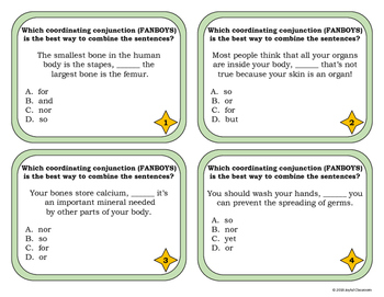 Adding FANBOYS and Commas to Compound Sentences Task Cards by Joyful