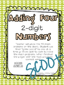 Adding Four 2-digit Numbers: 2.NBT.6 SCOOT! by Tiffany ...