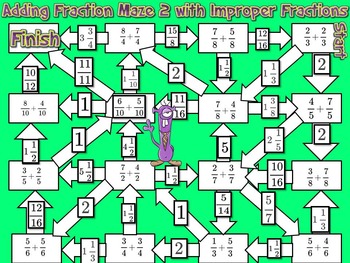 adding fractions digital maze for google drive by idea galaxy tpt