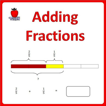 Preview of Fractions Worksheets, 4th Grade, 5th Grade - Adding Fractions Distance Learning