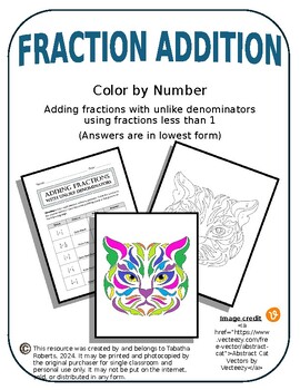 Preview of Adding Fractions Color by Number