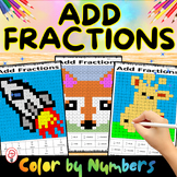 Adding Fractions - Color by Numbers Worksheets