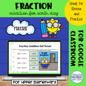 Preview of Adding Fractions | Earth Day Mystery Picture