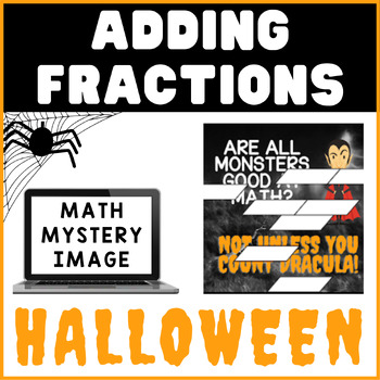 Preview of Adding Fractions | Halloween Math Mystery Digital Activity | Self-checking