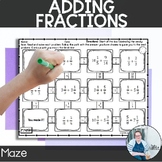 Adding Fractions Maze TEKS 5.3h Math Game Activity Center