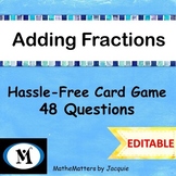 Adding Fractions & Mixed Numbers { EDITABLE }   48 Questions GAME