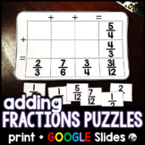 Adding Fractions Puzzle Activities