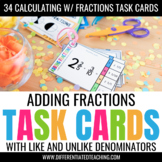Adding Fractions Task Cards: Adding Fractions w/ Like & Un