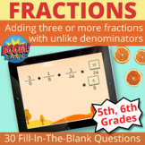 Adding Fractions With Unlike Denominators Boom Cards for D