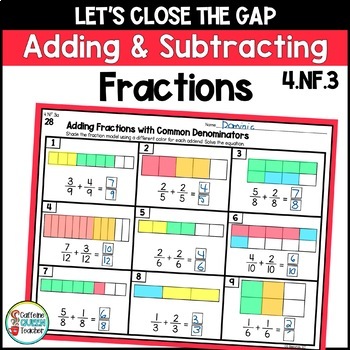 Preview of 4th Grade Level Adding and Subtracting Fractions Unit 4NF3 with Mixed Numbers
