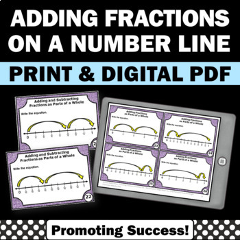 Preview of Adding Fractions with Like Denominators Game SCOOT 4th Grade Math Stations