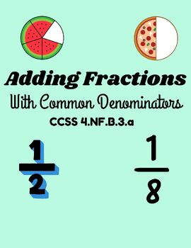 Preview of Adding Fractions with Common Denominators