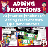 Adding Fractions with Like Denominators Activity