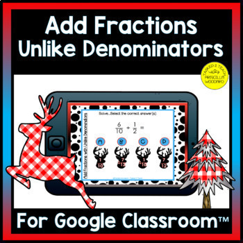 Preview of Adding Fractions with Unlike Denominators Digital | Google Form Set 1 