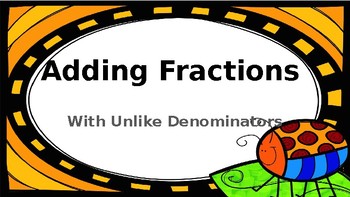 Preview of Adding Fractions with Unlike Denominators Task Cards