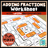 Adding Fractions with Unlike Denominators Worksheet 