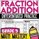 Adding Fractions with Unlike Denominators Worksheets 5th Grade