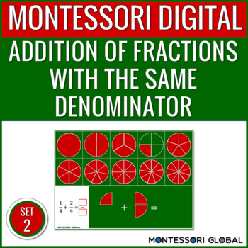 Preview of Adding Fractions with a Common Denominator | Set 2