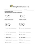 Adding French Numbers 0-12 Assessment