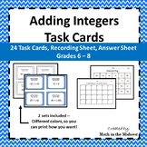 Adding Integers Task Cards - 7.NS.1