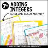 Adding Integers Activity | Adding Positive & Negative Numb