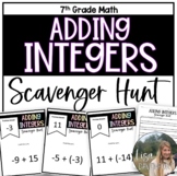 Adding Integers Scavenger Hunt for 7th Grade Math