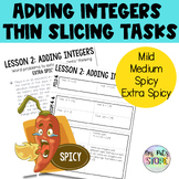 Adding Integers 7th grade thin slicing tasks, consolidatio