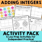 Adding Integers Activities - Low Prep Adding Integers Game