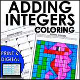Adding Integers Activity Coloring Adding Integers Worksheet
