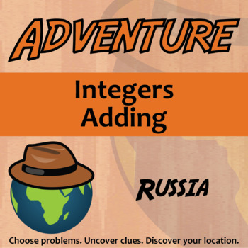 Preview of Adding Integers Activity - Printable & Digital Worksheet - Russia Adventure