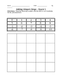 Adding Integers BINGO - Basic / Beginner Practice