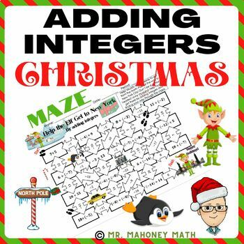 Preview of Adding Integers Christmas/Holiday Maze