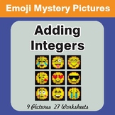 Adding Integers Color-By-Number EMOJI Mystery Pictures