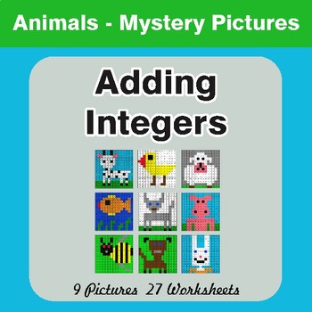 Adding Integers - Color-By-Number Math Mystery Pictures